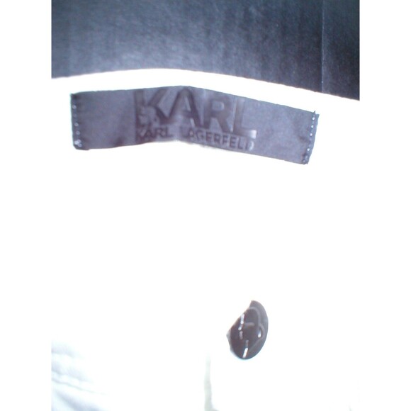 New NWT Designer Karl Lagerfeld White Jeans Womens Zipper Legs Skinny 27 Italy - Picture 5 of 8